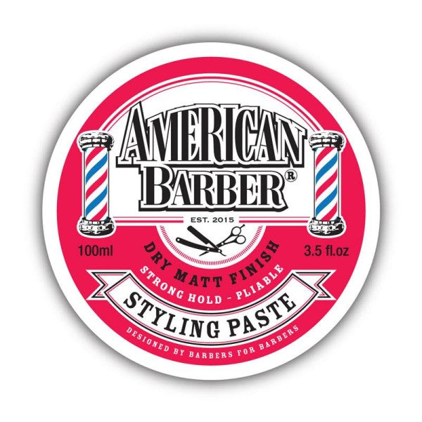 American Barber Styling Paste - Dry Matt Finish 100ml - Hair & Soul Wellness Hub